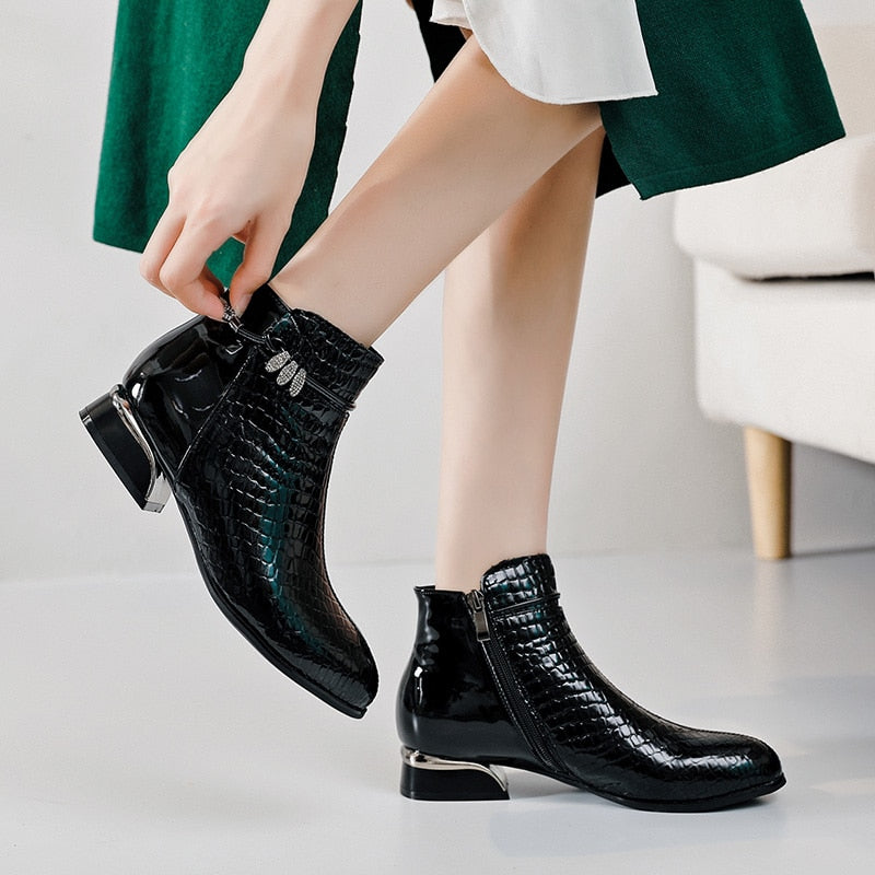 Ankle Boots Genuine Leather Newgew
