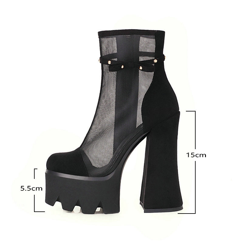 2022 Faux Suede Platform Ankle Boots Newgew