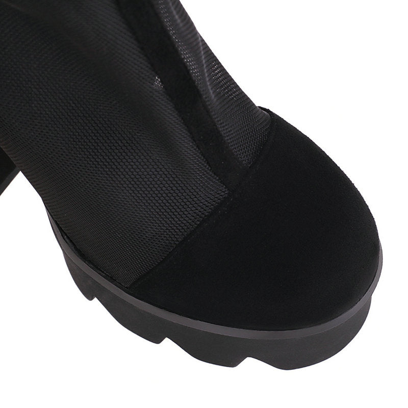 2022 Faux Suede Platform Ankle Boots Newgew