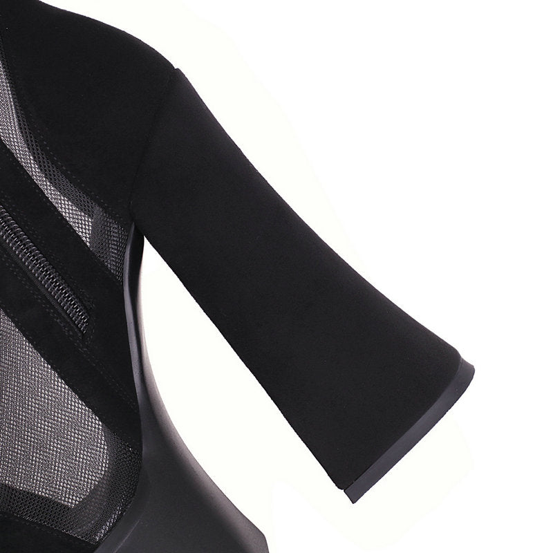 2022 Faux Suede Platform Ankle Boots Newgew
