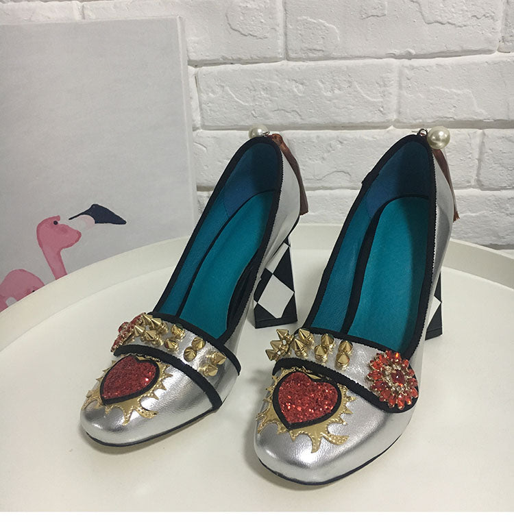 Harmony Fancy Rivet Tassel Chunky Heels Newgew
