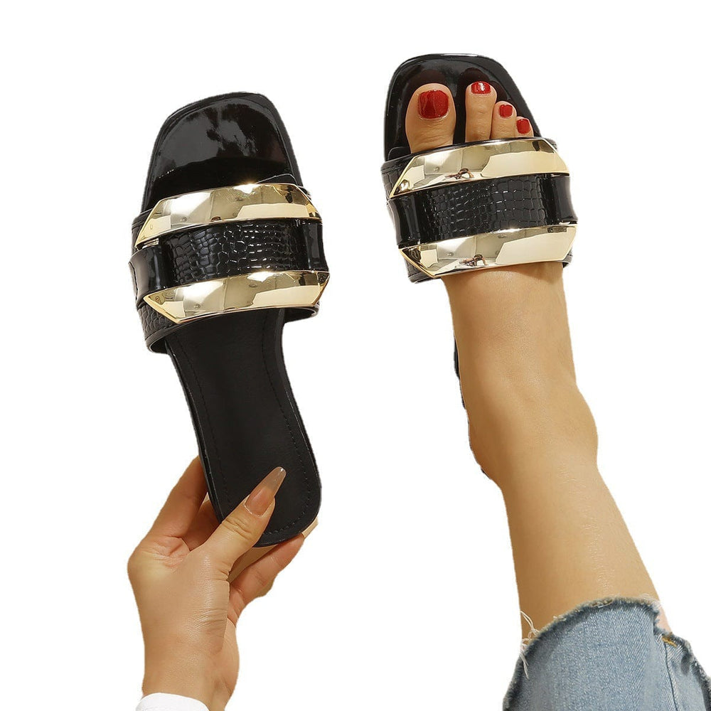 Sequin Button Slippers Newgew
