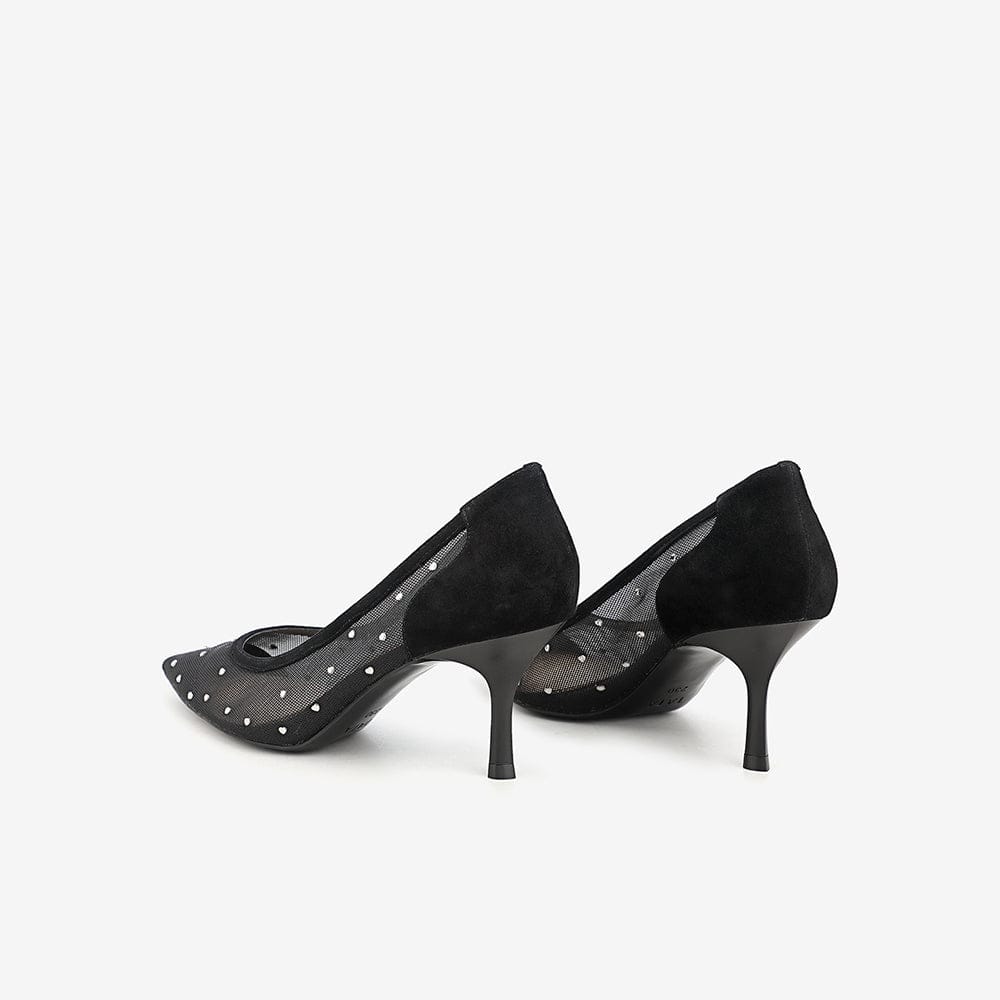 Pointed-Toe Shallow-Mouth Mesh Shoes Newgew