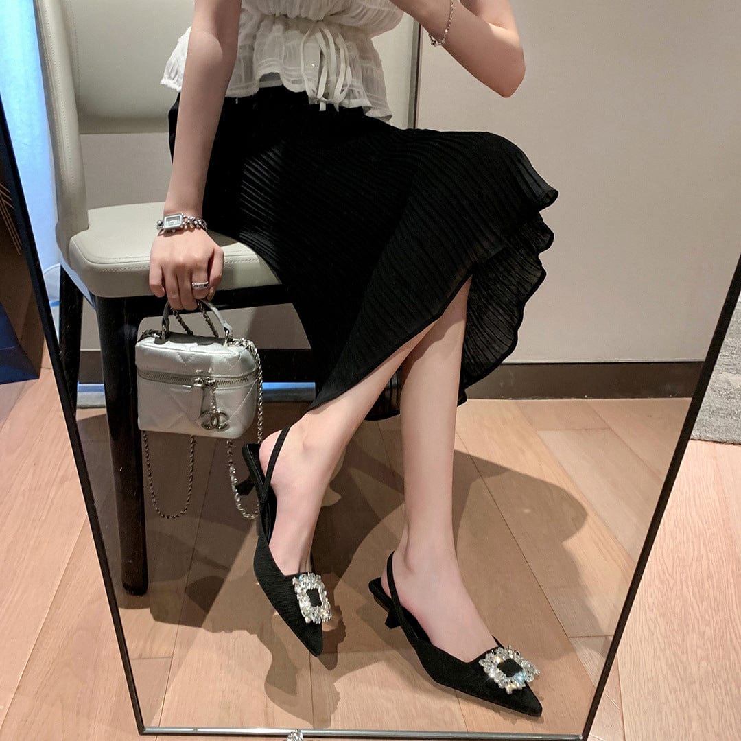 Rhinestone Tip Diamond Slingback sandals Newgew