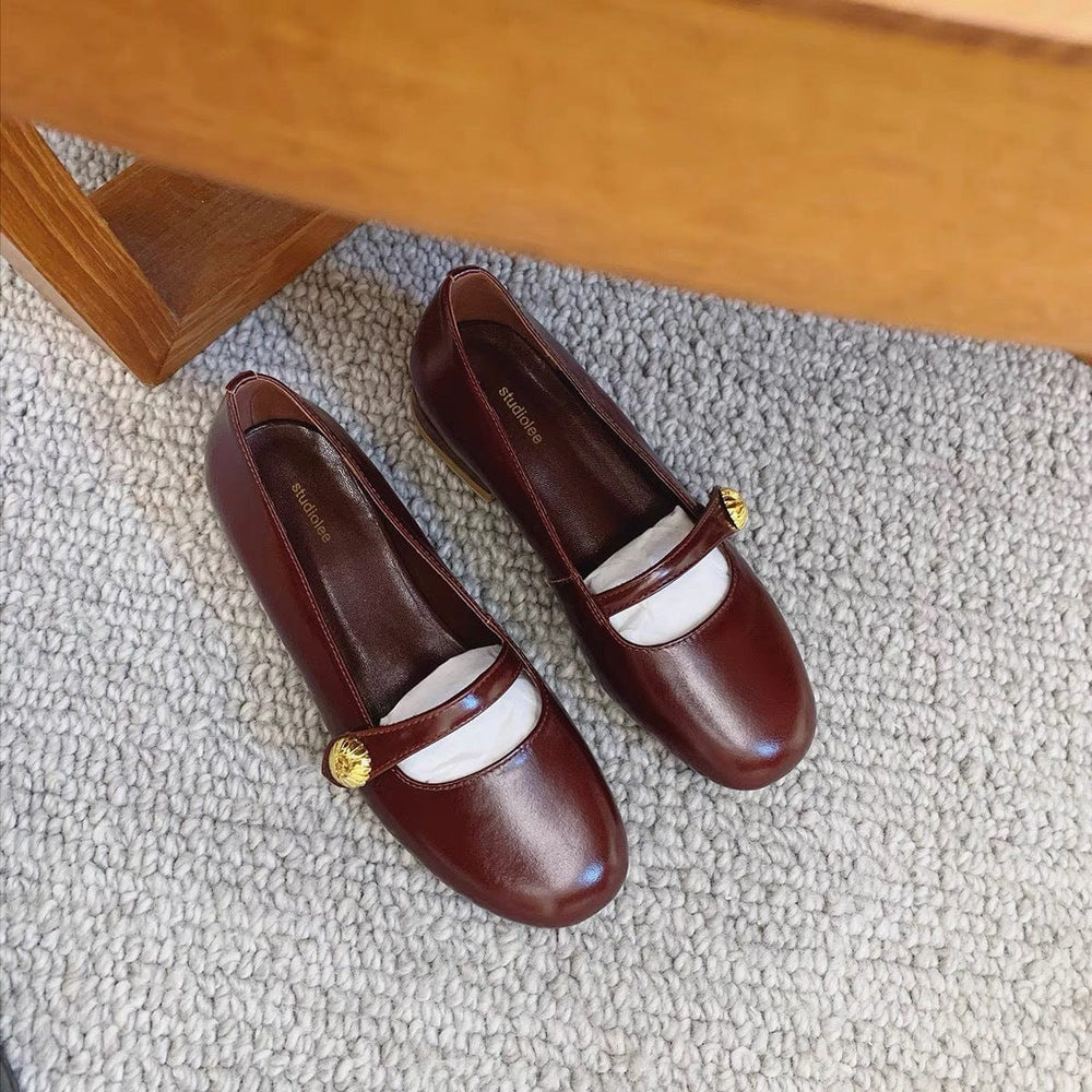 Shallow Mouth Round Head Thick Heel Mary Jane Newgew