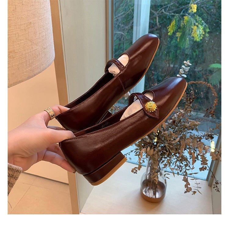 Shallow Mouth Round Head Thick Heel Mary Jane Newgew