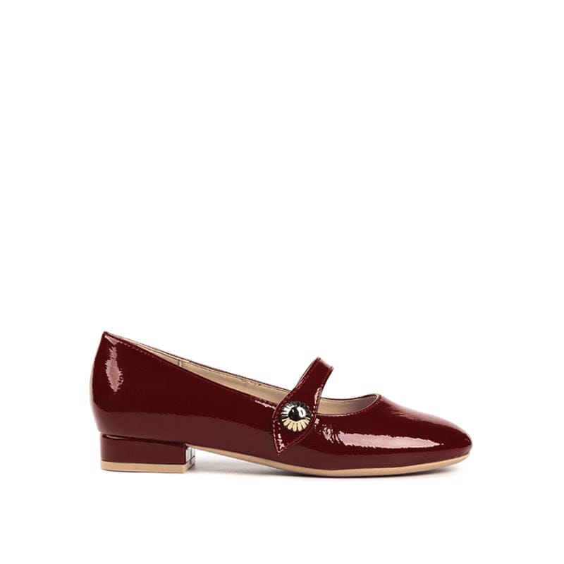 Shallow Mouth Round Head Thick Heel Mary Jane Newgew