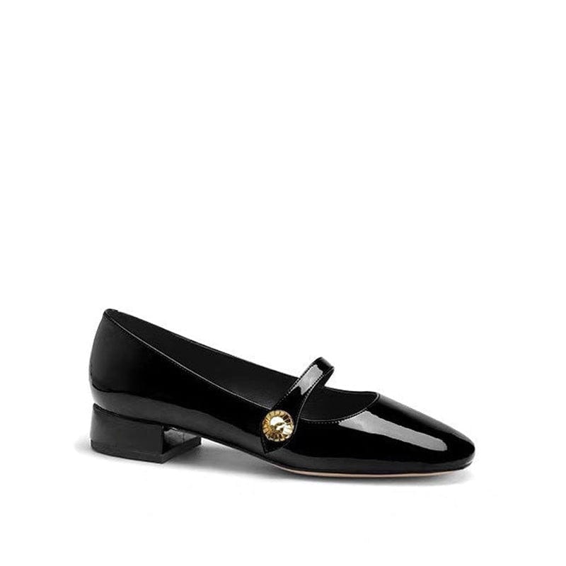 Shallow Mouth Round Head Thick Heel Mary Jane Newgew