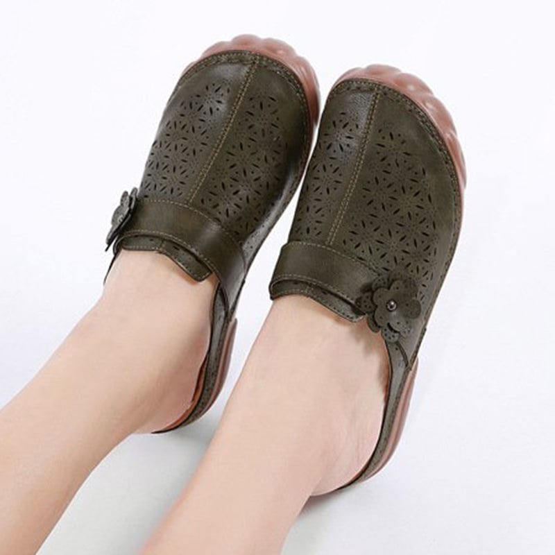 Women Casual Soft Leather Slippers Newgew