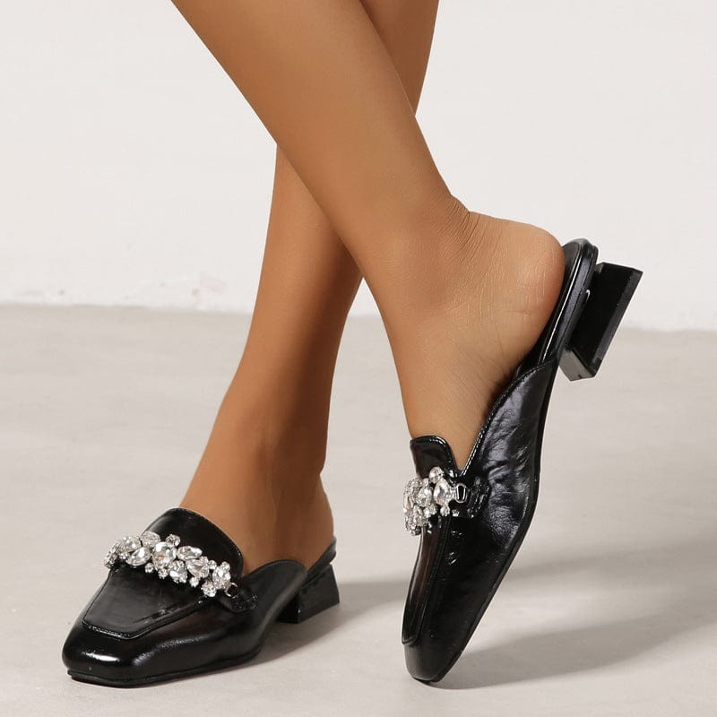 square toe low heel mules Newgew