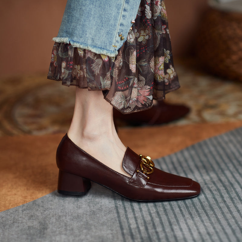 Ivana Brown Women's Heeled Loafers newgew