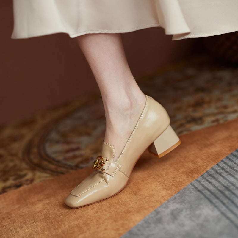 Ivana Nude Women's Heeled Loafers newgew