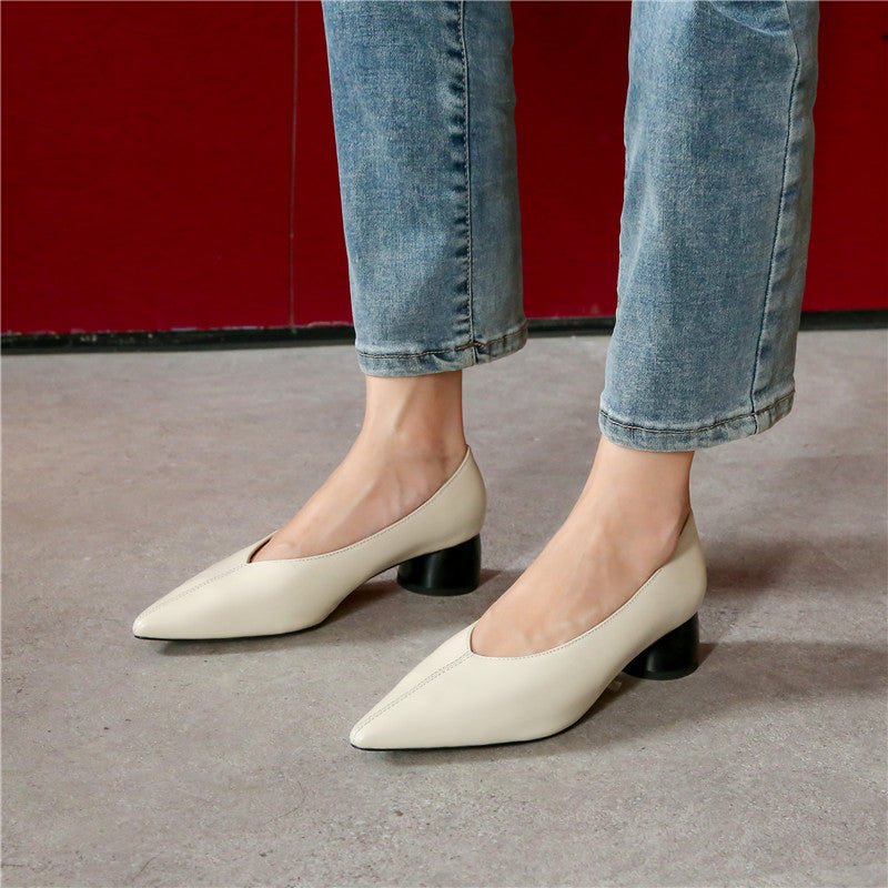 Xenia V Cut Pointy Toe Pumps Heels Newgew