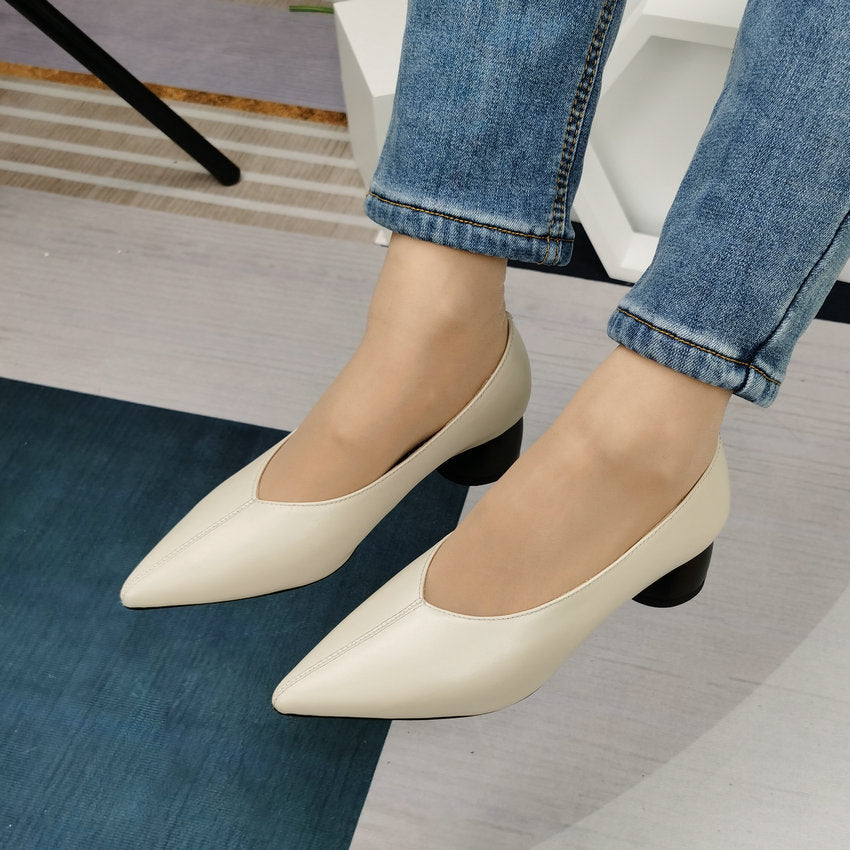 Xenia V Cut Pointy Toe Pumps Heels Newgew