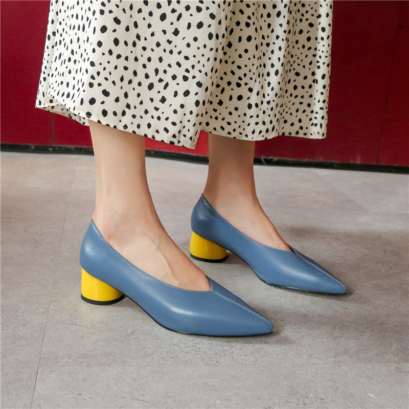 Xenia V Cut Pointy Toe Pumps Heels Newgew