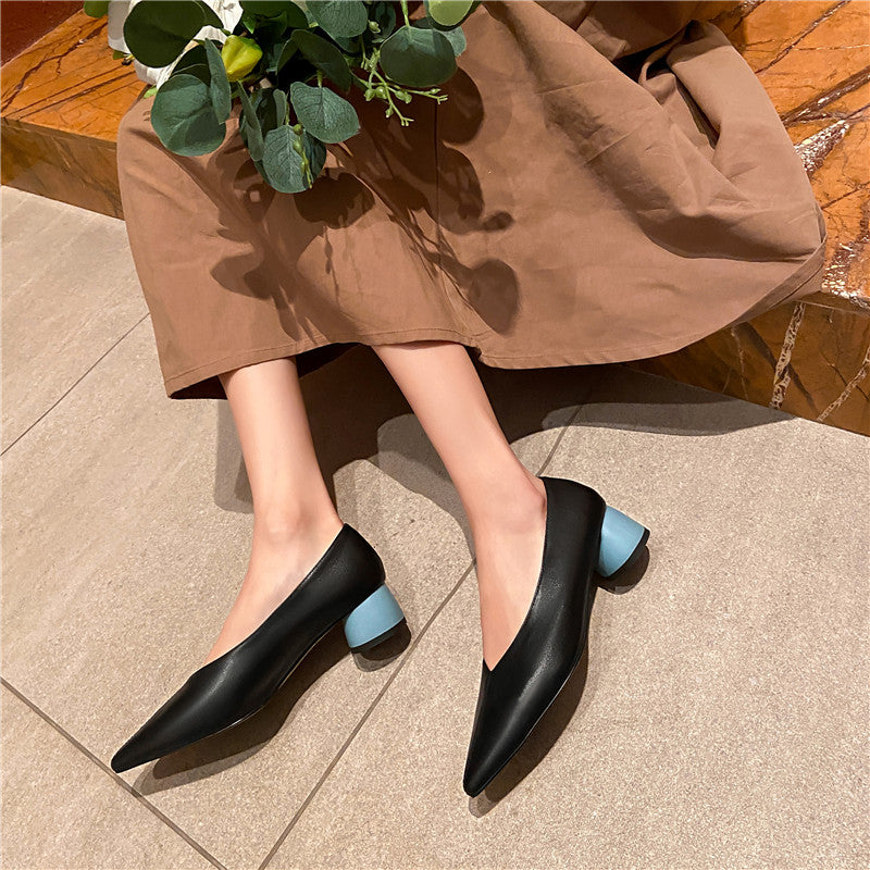 Xenia V Cut Pointy Toe Pumps Heels Newgew
