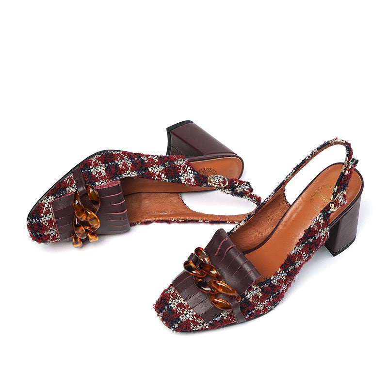 Amy Vintage Slingback Chunky Heels Newgew