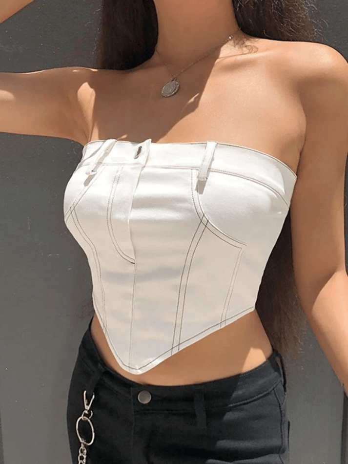 Vintage Zipper Bandeau Tops NewGew