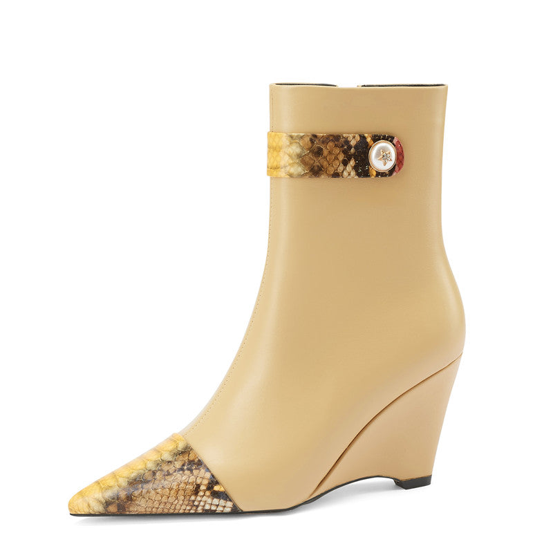 Felix Pointed Toe Nude Ankle Boots Newgew
