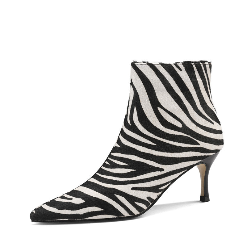 Izel Pointed Toe Zebra Print Boots newgew