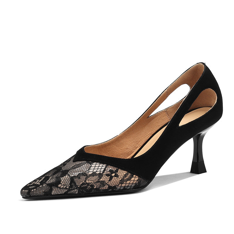 Deanna Mesh Slip on Kitten Heel Pumps NEW GEW