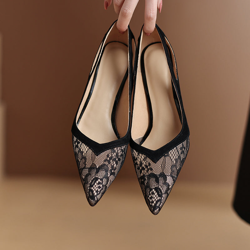 Deanna Mesh Slip on Kitten Heel Pumps NEW GEW