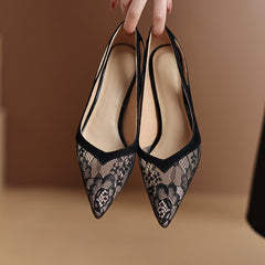 Deanna Mesh Slip on Kitten Heel Pumps NEW GEW