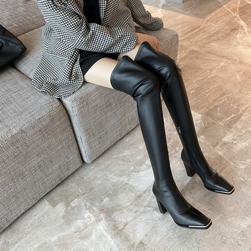 Clarissa Chunky Heel over the Knee Boots NEW GEW