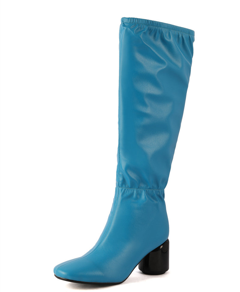 Hayes Square Toe Blue Knee High Boots Newgew