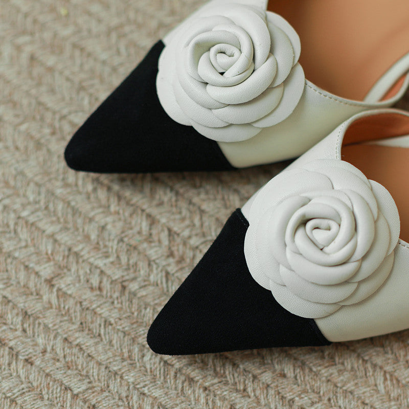 Deja Cap Toe Floral Handmade Slingback Flats NEW GEW