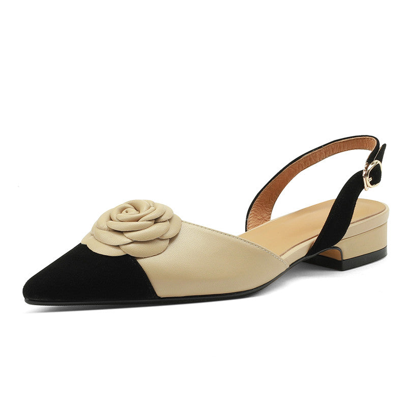 Deja Cap Toe Floral Handmade Slingback Flats NEW GEW