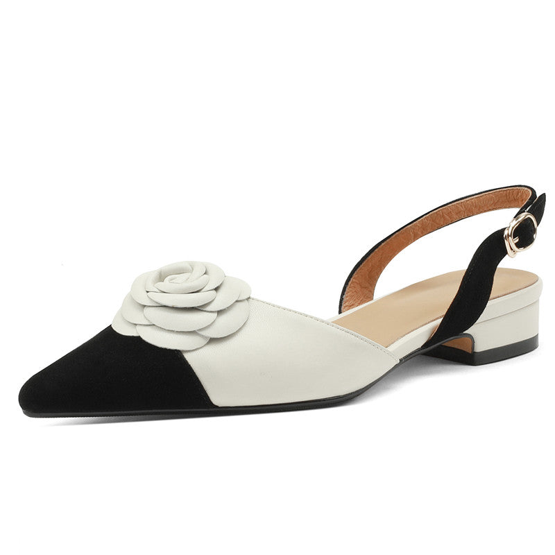 Deja Cap Toe Floral Handmade Slingback Flats NEW GEW