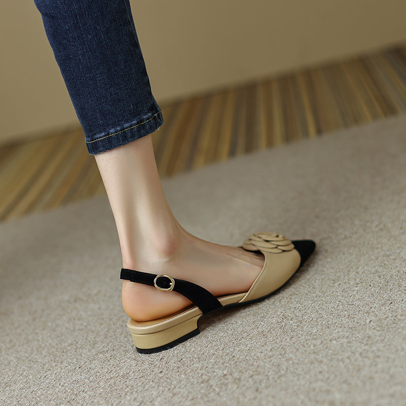 Deja Cap Toe Floral Handmade Slingback Flats NEW GEW