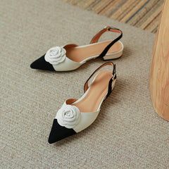 Deja Cap Toe Floral Handmade Slingback Flats NEW GEW