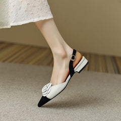 Deja Cap Toe Floral Handmade Slingback Flats NEW GEW