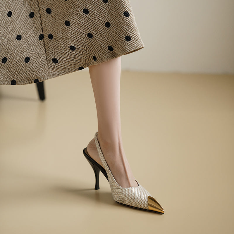 Charlee Cap Toe Slingback Heels Newgew
