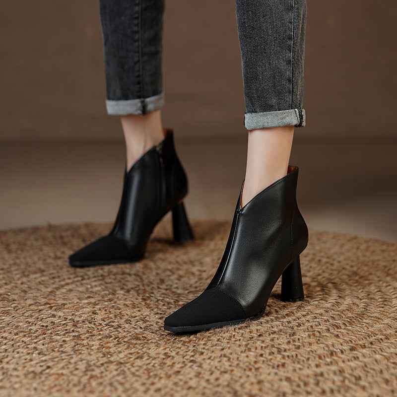 Macy Cap Toe V Cut Ankle Boots newgew
