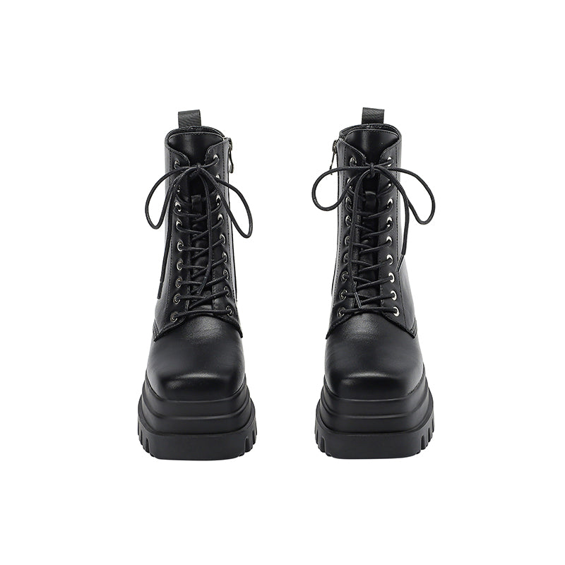 Nala Black Wedge Boots for Women newgew