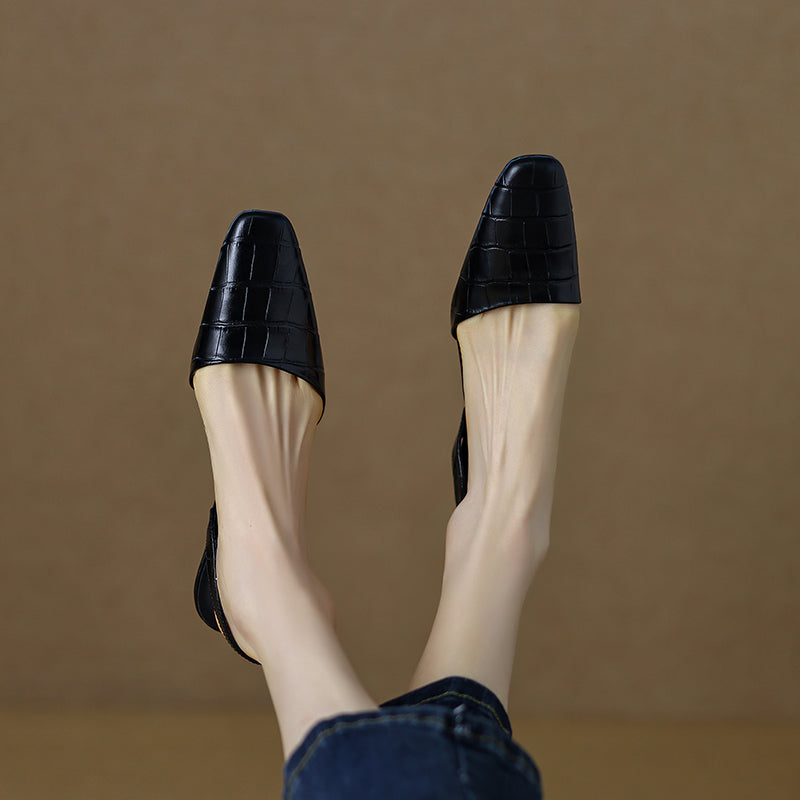 Norah Black Heeled Slingbacks Newgew