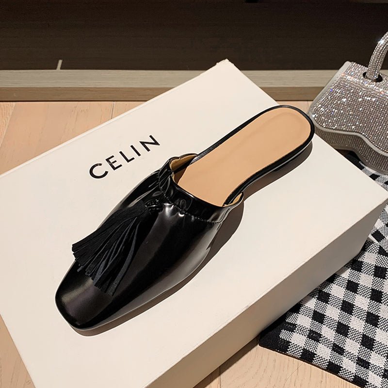 Elsa Womens Black Flat Mules NEW GEW