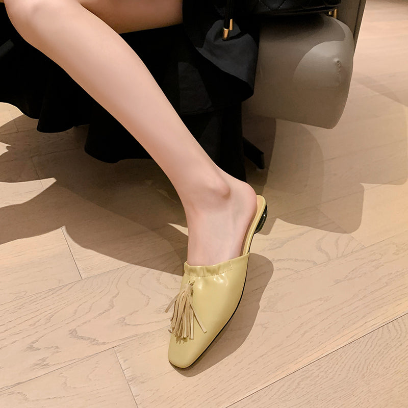 Elsa Yellow Womens Flat Mules NEW GEW