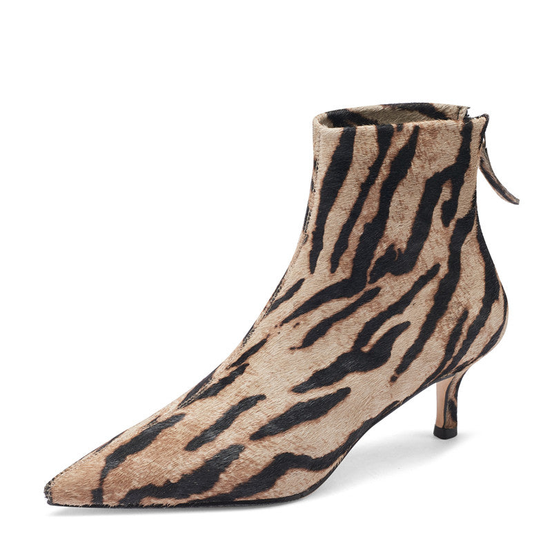 Izzy Fur Lined Leopard Print Ankle Boots newgew