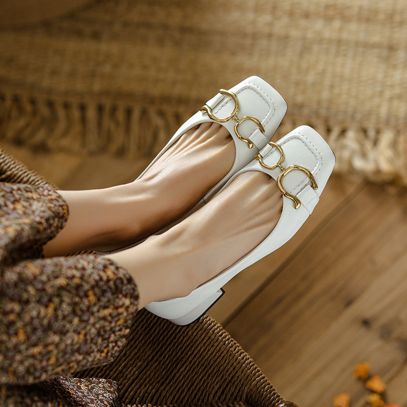 Danna Low Heeled Ballet Flats with Metal NEW GEW