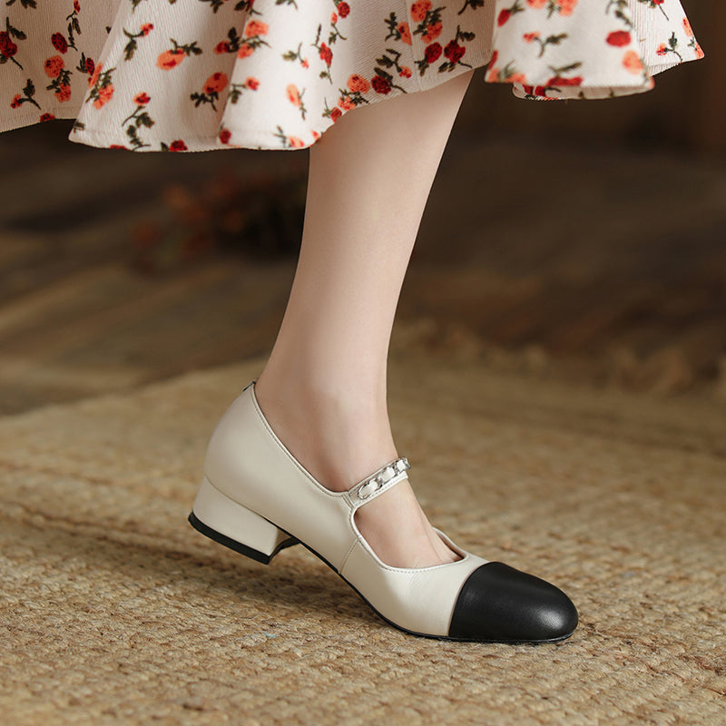 Daphne Cap Toe Mary Janes with Chain NEW GEW