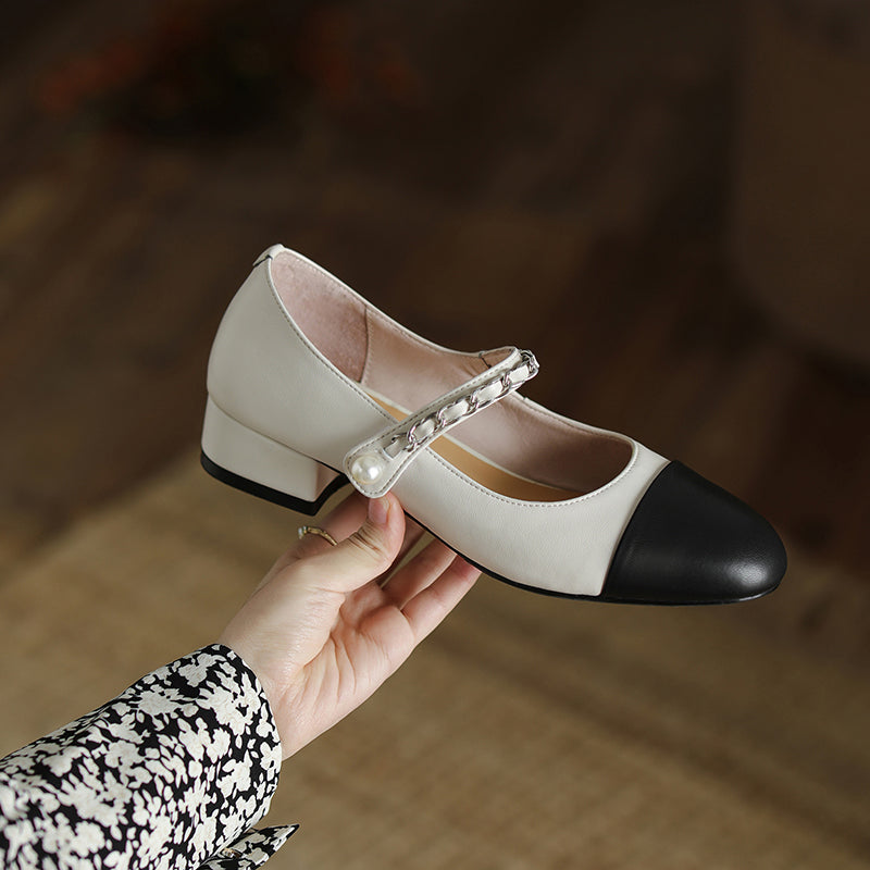 Daphne Cap Toe Mary Janes with Chain NEW GEW