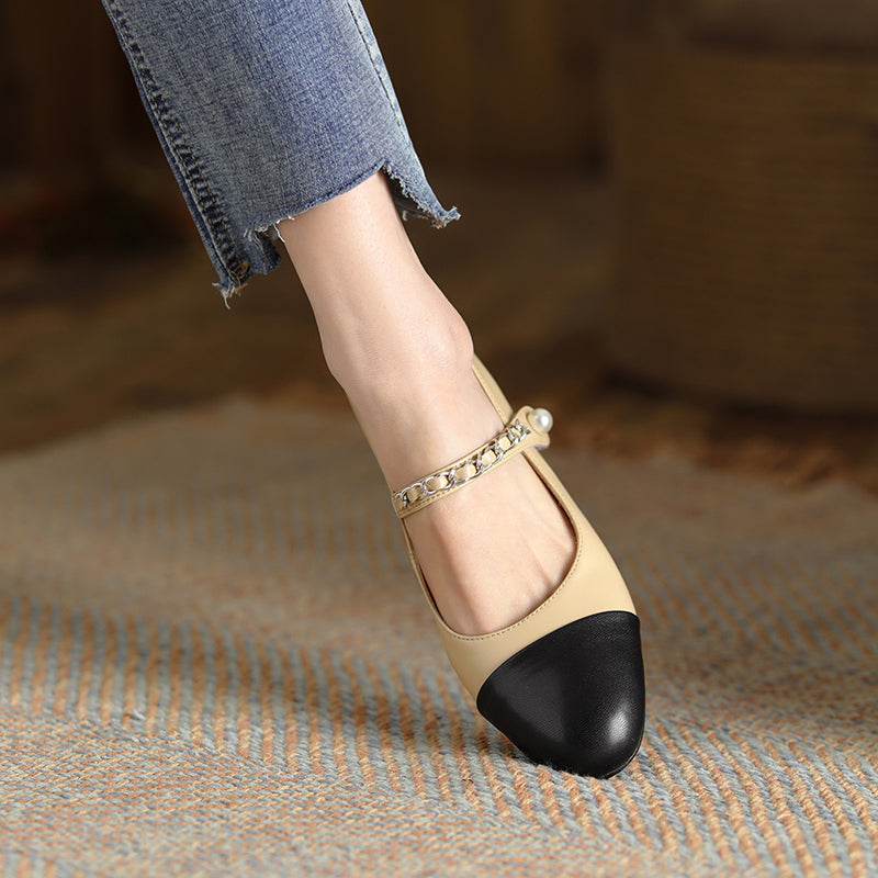 Daphne Cap Toe Mary Janes with Chain NEW GEW