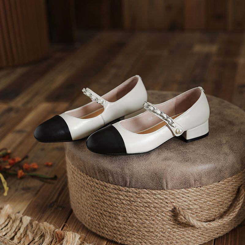 Daphne Cap Toe Mary Janes with Chain NEW GEW