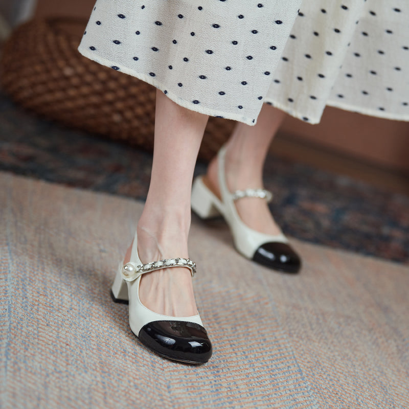 Callie Cap Toe Mary Janes with Chain Newgew