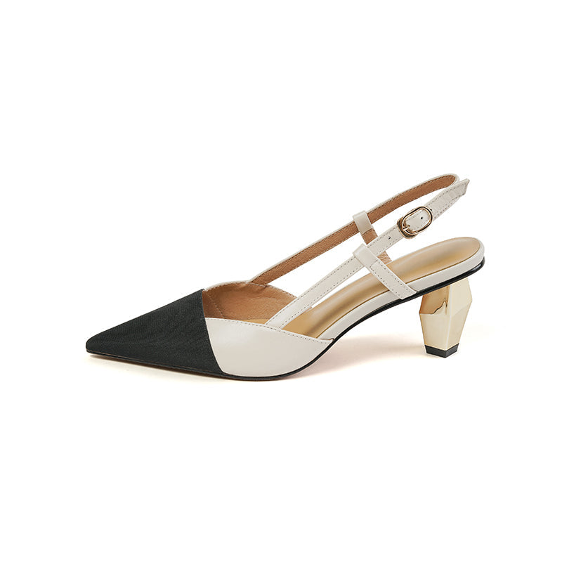 Christiana Cap Toe Slingback Novelty Heels NEW GEW