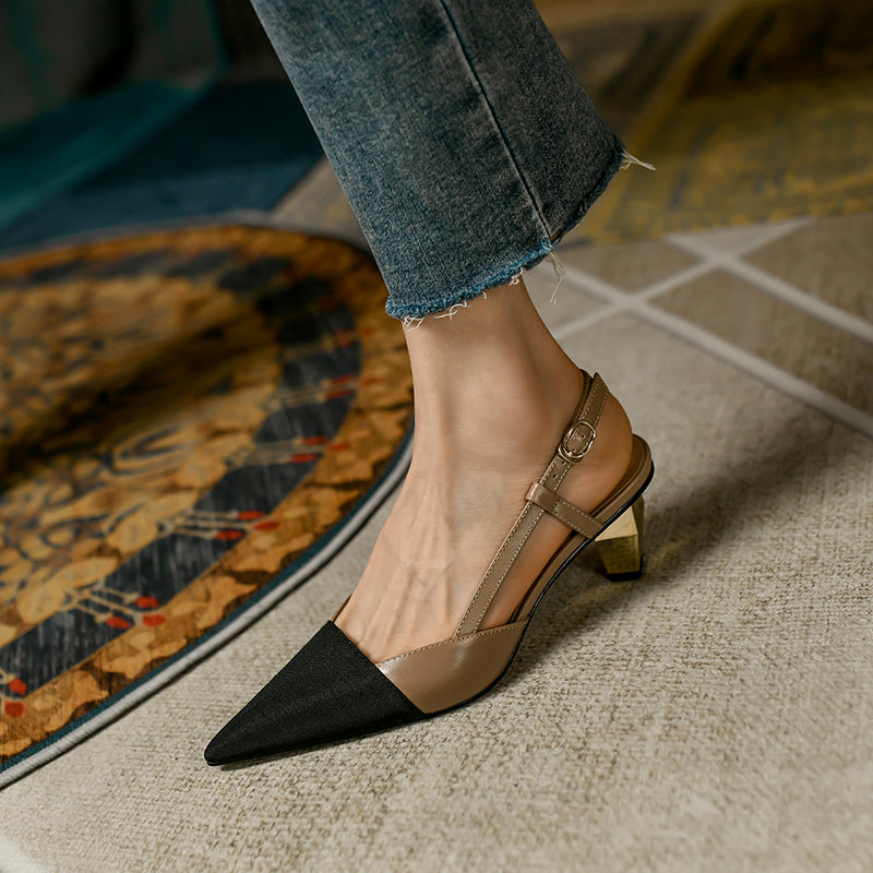 Christiana Cap Toe Slingback Novelty Heels NEW GEW